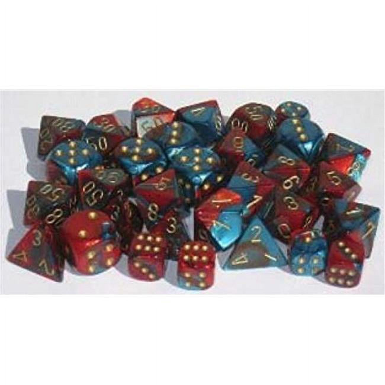 Manufacturing  16 mm Gemini Signature Series Dice d6, Red Teal & Gold - Set of 12