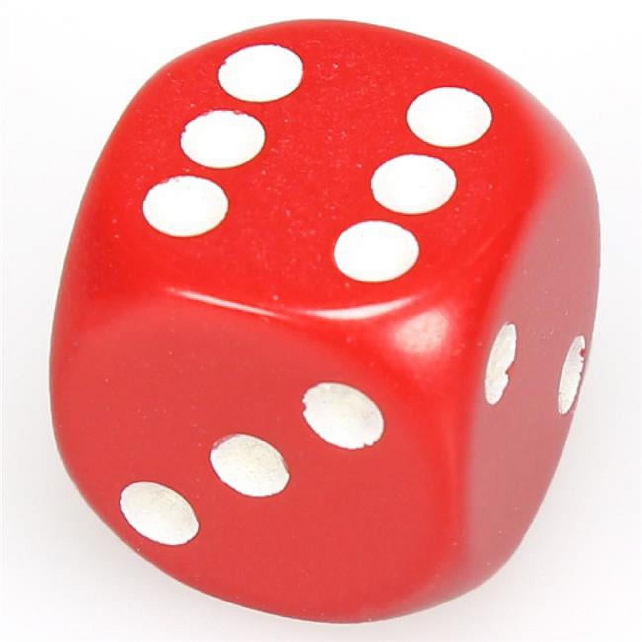 D6 Single - 16 Mm Opaque Red With White Pips