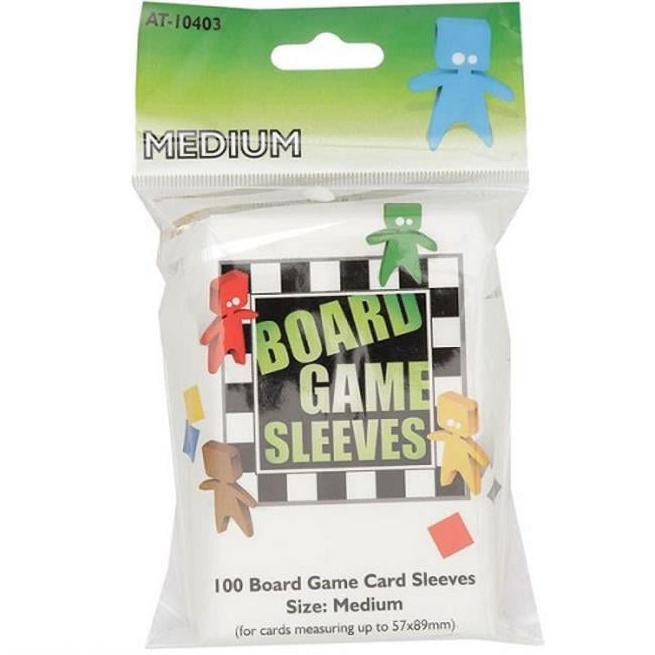 Atm10403 Medium Board Game Card Sleeves Box, Green - 100 Count