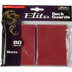 Bcddgemred Deck Protector Guard Card Sleeves, Elite Matte Red - 80 Per Pack