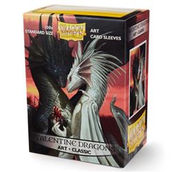 Atm12019 Dp - Dragon Shield Sleeves Playing Cards, Valentine Dragons Art - 100 Sleeves Per Box