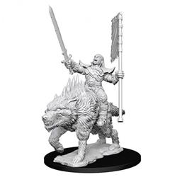 Wzk73547 Pathfinder Deep Cuts - Orc On Dire Wolf W7 - Figures