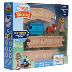 Mttfkf54 Thomas & Friends 2018 Wood Straights & Curves Track - Pack Of 4