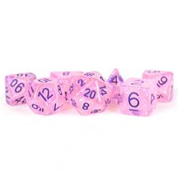 Lic684 Flash Dice, Pink With Purple Numbers - Set Of 7