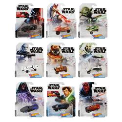 Mttfyt17 Hot Wheels Star Wars Character Cars Assortment Toy - Pack Of 12