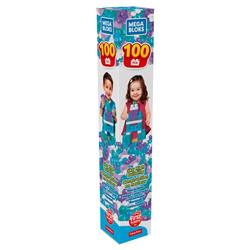 Mttgmp77 Mega Builders Blocks Tube Icy Blue Toy - 100 Piece - Pack Of 6