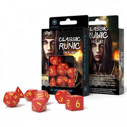 Q-workshop Qwosclr23 Classic Runic Dice, Red & Yellow - Set Of 7