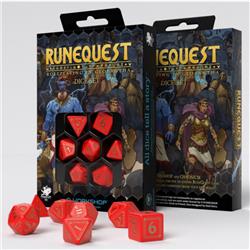 Q-workshop Qwosrqu53 Runequest Dice Set, Red & Gold - Set Of 7