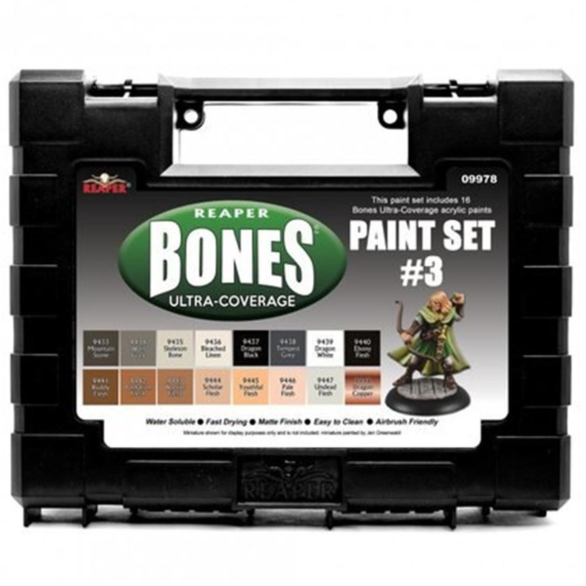 Rem09978 No.3 Msp Bones Ultra Coverage Miniatures Paint Set