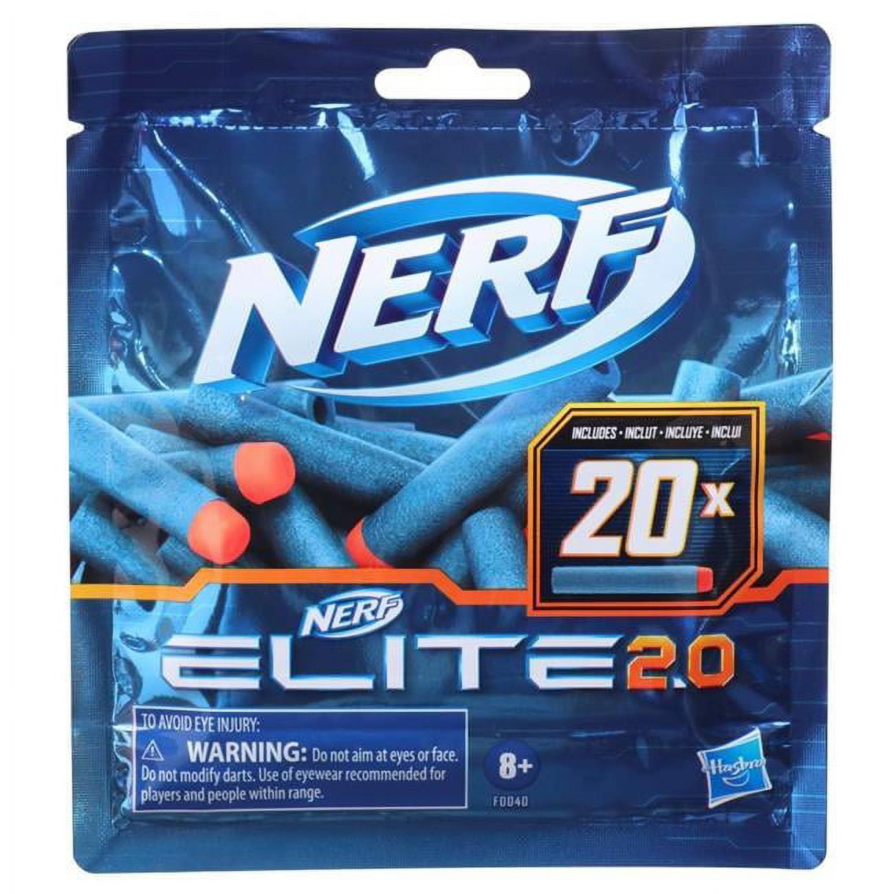 HSBF0040 Nerf-Elite 2.0 Refill Toys - 20 Count - Pack of 8