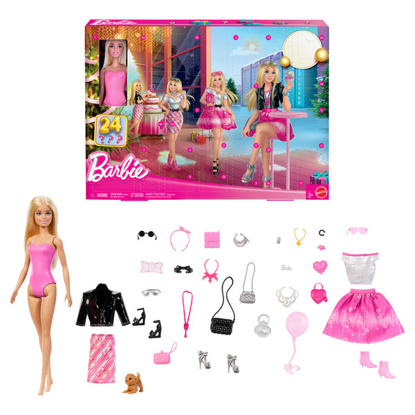 MTTJFL63 Advent Calendar Barbie Doll - 4 Piece