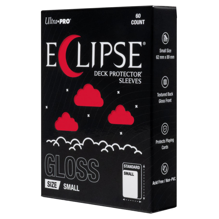 ULP16714 Eclipse Gloss Small Deck Protector Sleeves, Apple Red - 60 Piece