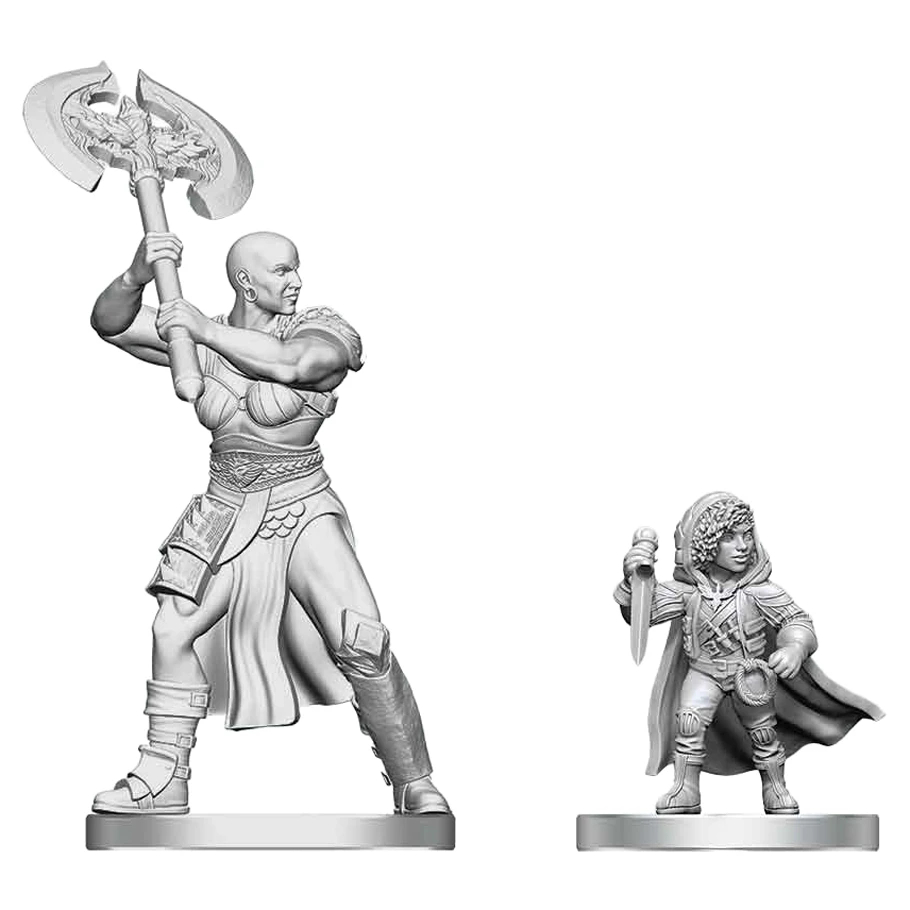 WZK90884 Dungeons & Dragons-Nolzurs Goliath Barbarian & Halfling Rogue Marvelous Miniatures Action Figures