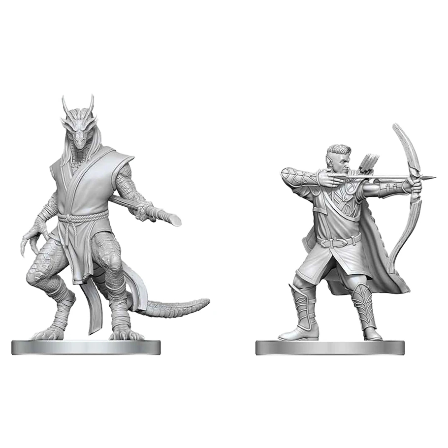 WZK90888 Dungeons & Dragons-Nolzurs Elf Ranger & Dragonborn Monk Marvelous Miniatures Action Figures
