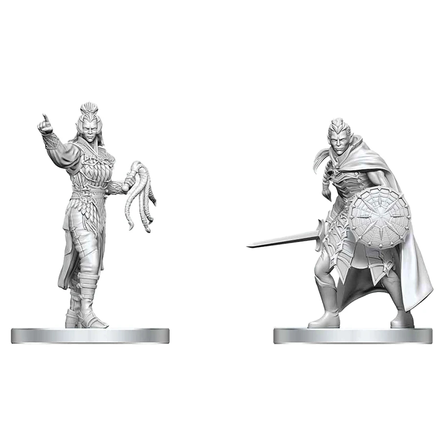 WZK90893 Dungeons & Dragons-Nolzurs Drow Elite Warrior & Drow Priestess of Lolth Marvelous Miniatures Action Figures