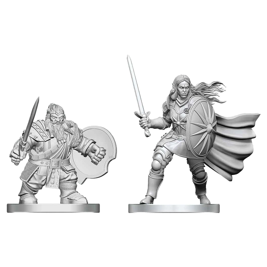 WZK90887 Dungeons & Dragons-Nolzurs Dwarf Fighter & Orc Paladin Marvelous Miniatures Action Figures