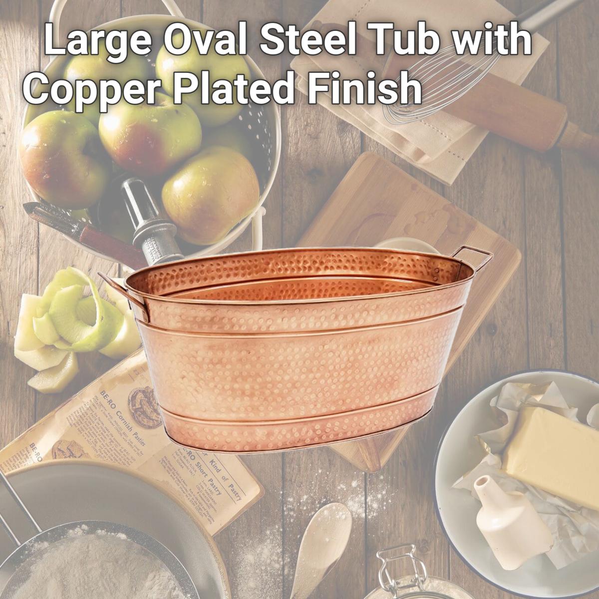 Picture of Achla C-55C Large Oval Steel Tub with Copper Plated Finish