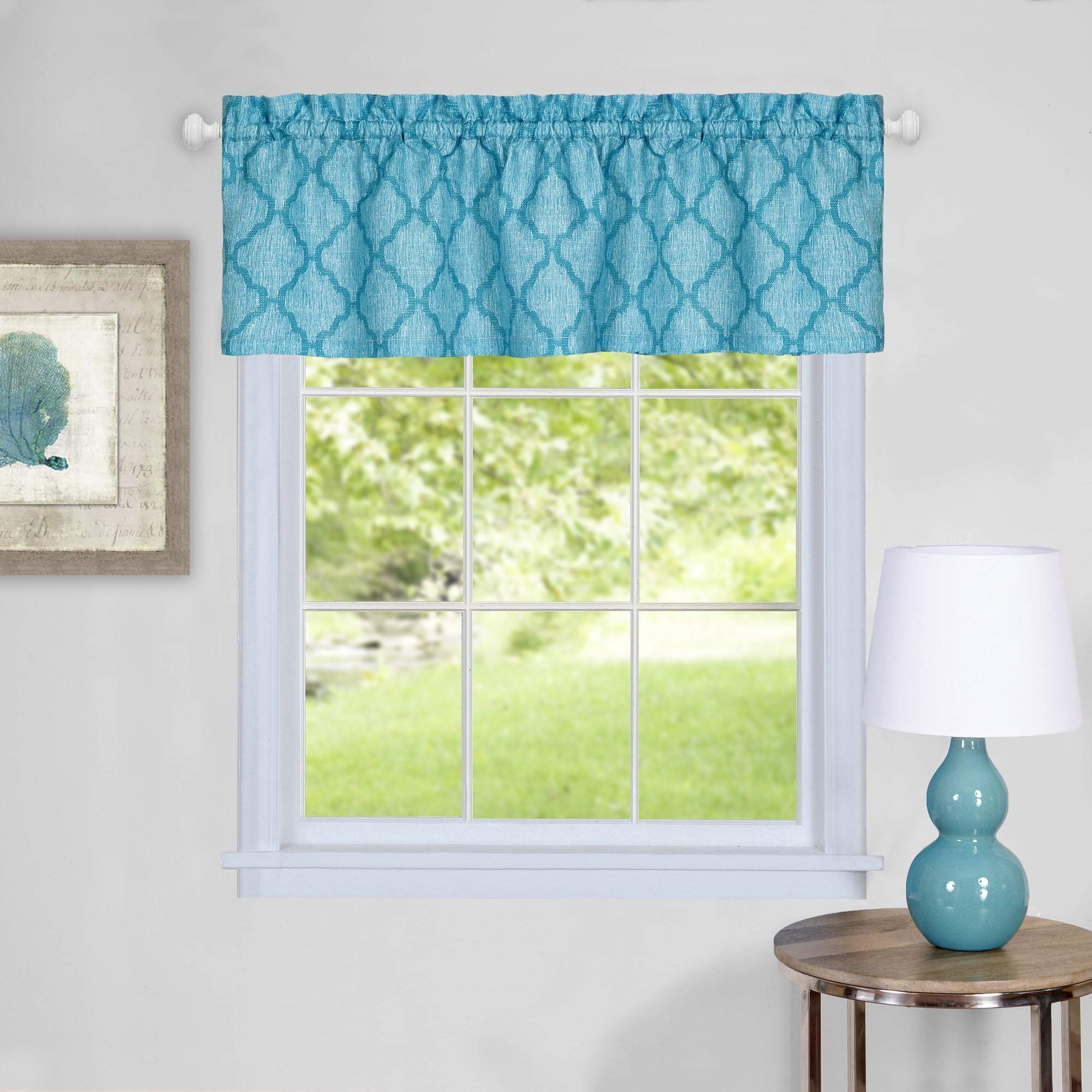 Achim Covl14tq12 58 X 14 In. Colby Window Curtain Valance, Turquoise