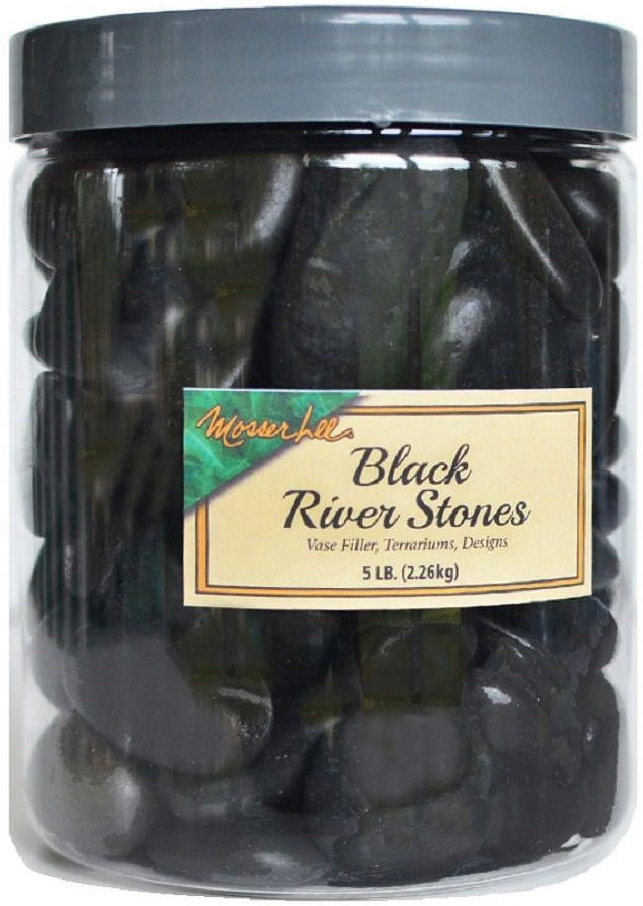 Ml2162 River Stones Soil Cover Black- Pack Of 8