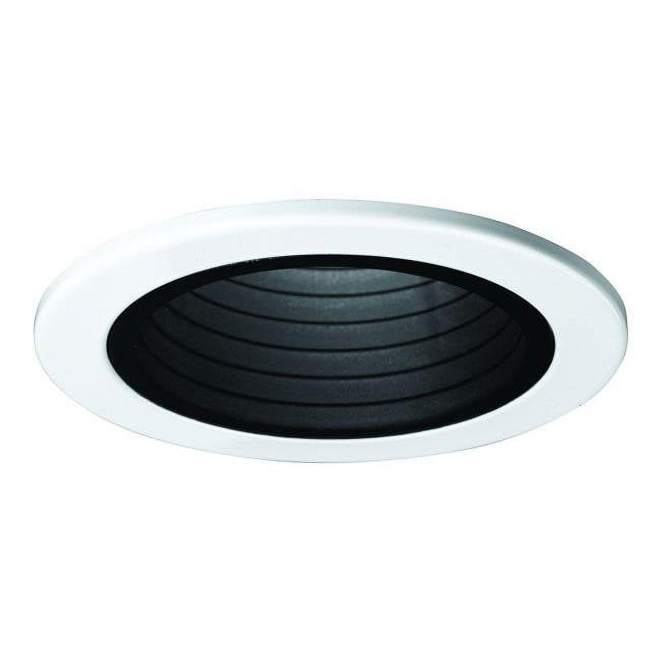 Re-4001bb 4 In. Recessed Lighting Plastic Step Baffle With White Trim Ring - Black