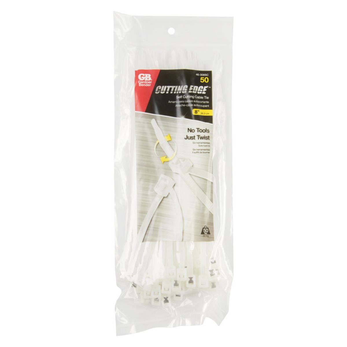 3558087 8 In. Self-cutting Natural Cable Tie -