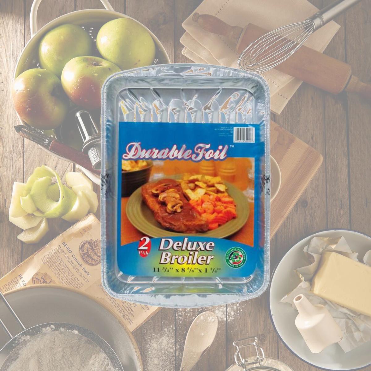 Picture of Home Plus 6391957 5.62 x 11.75 in. Durable Foil Broiler Pan - Silver- pack of 12