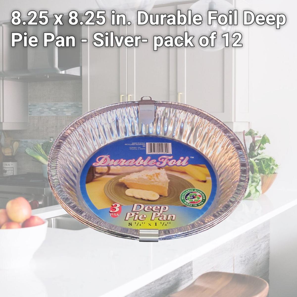Picture of Home Plus 6391973 8.25 x 8.25 in. Durable Foil Deep Pie Pan - Silver- pack of 12