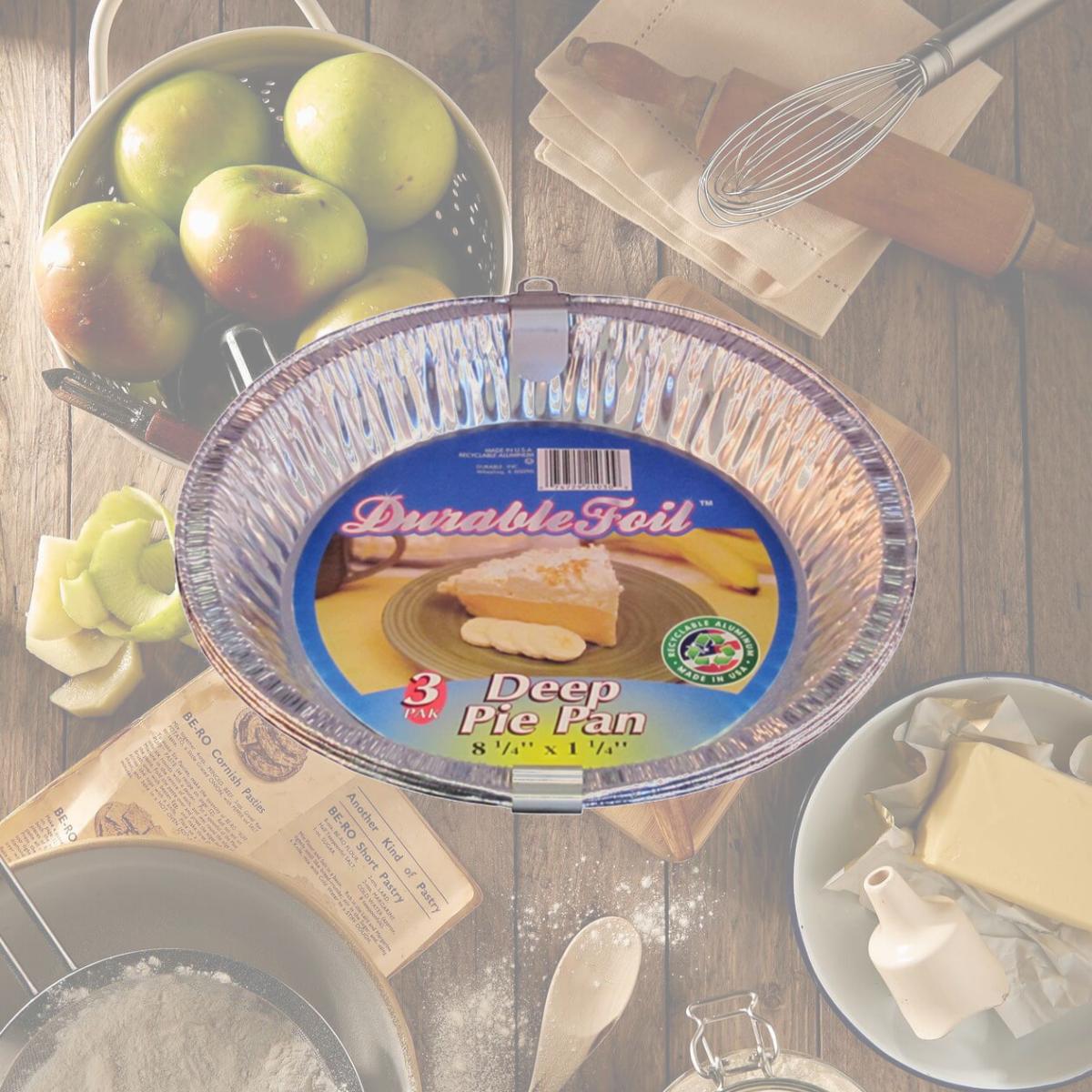 Picture of Home Plus 6391973 8.25 x 8.25 in. Durable Foil Deep Pie Pan - Silver- pack of 12