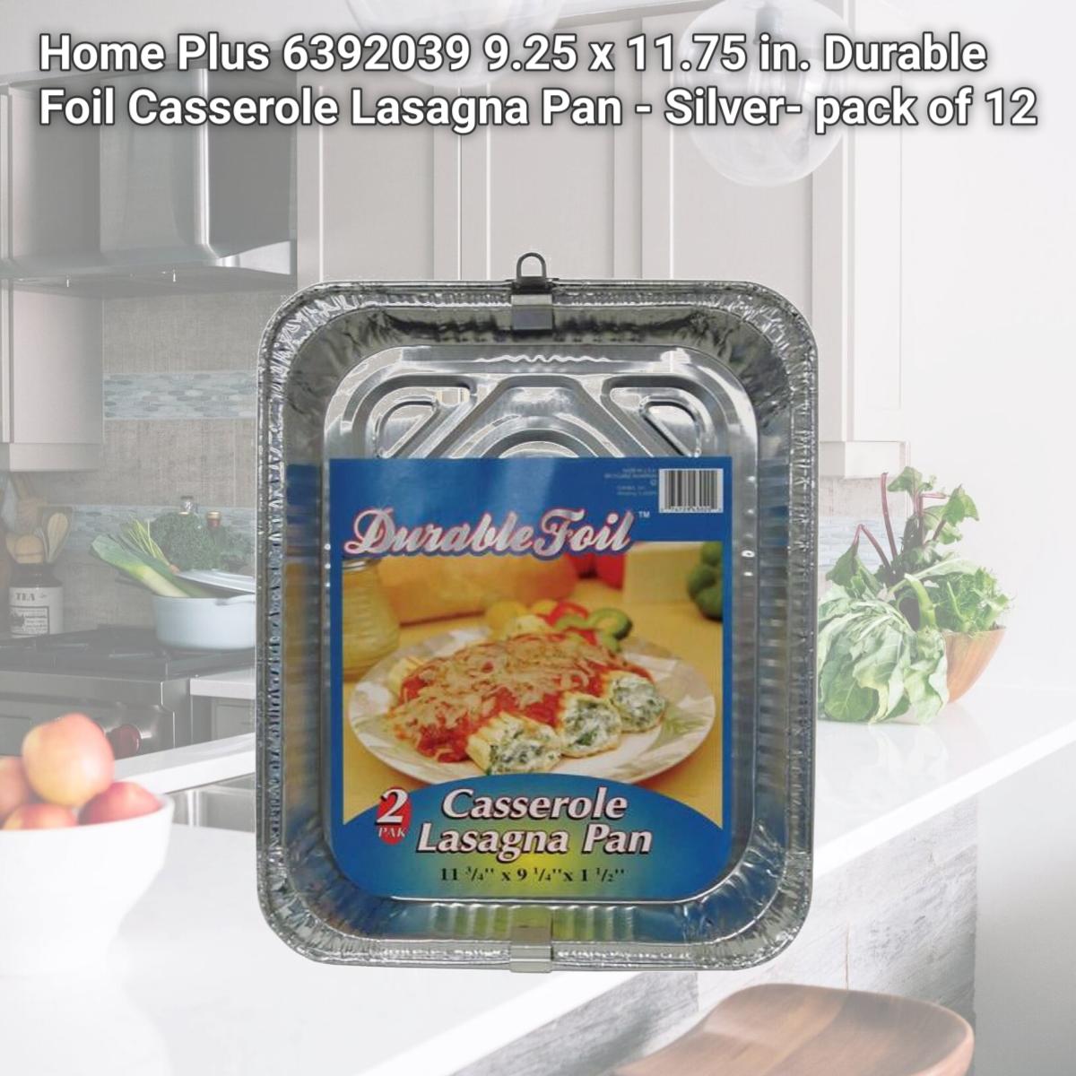 Picture of Home Plus 6392039 9.25 x 11.75 in. Durable Foil Casserole Lasagna Pan - Silver- pack of 12