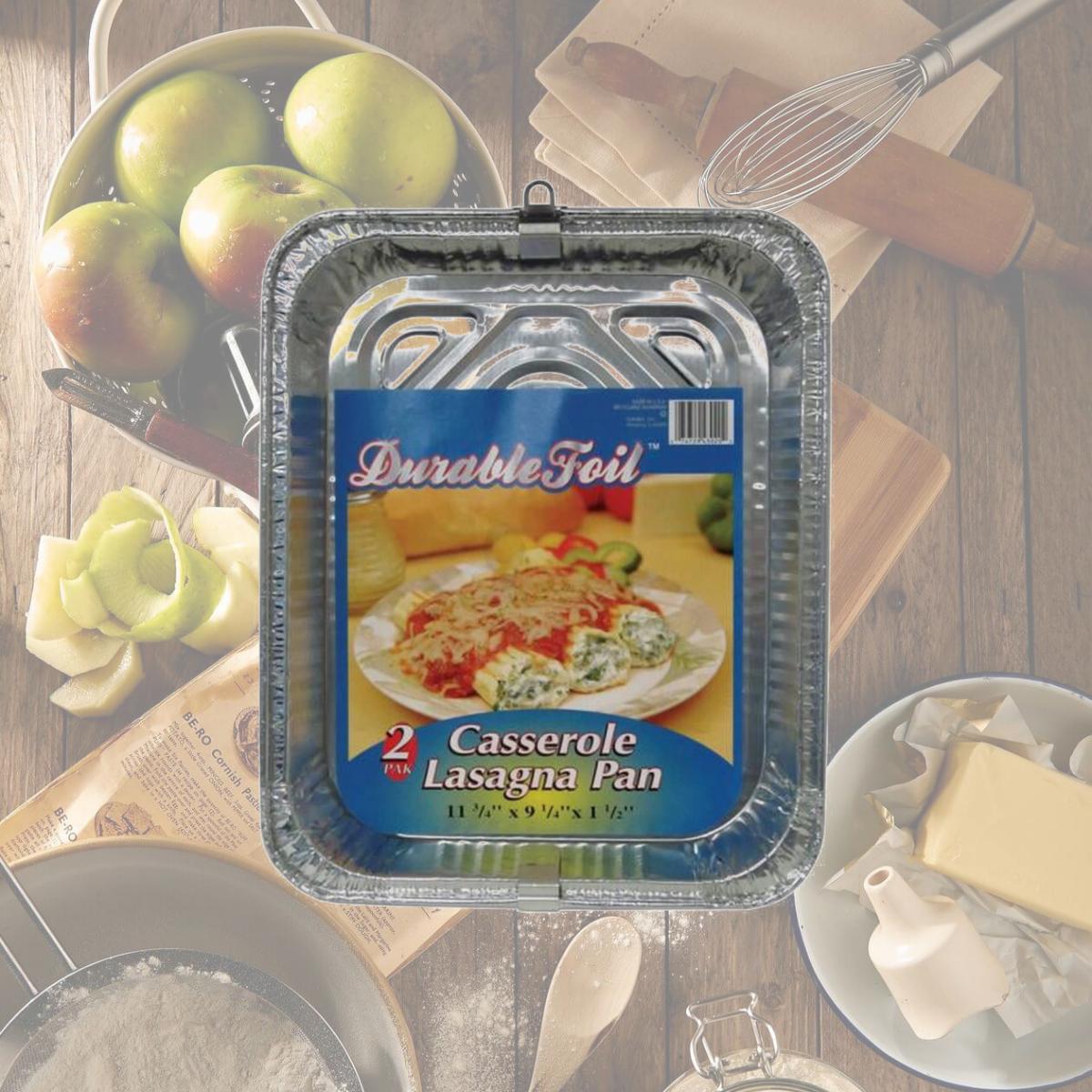 Picture of Home Plus 6392039 9.25 x 11.75 in. Durable Foil Casserole Lasagna Pan - Silver- pack of 12