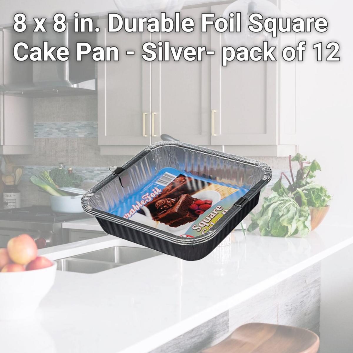 Picture of Home Plus 6392062 8 x 8 in. Durable Foil Square Cake Pan - Silver- pack of 12