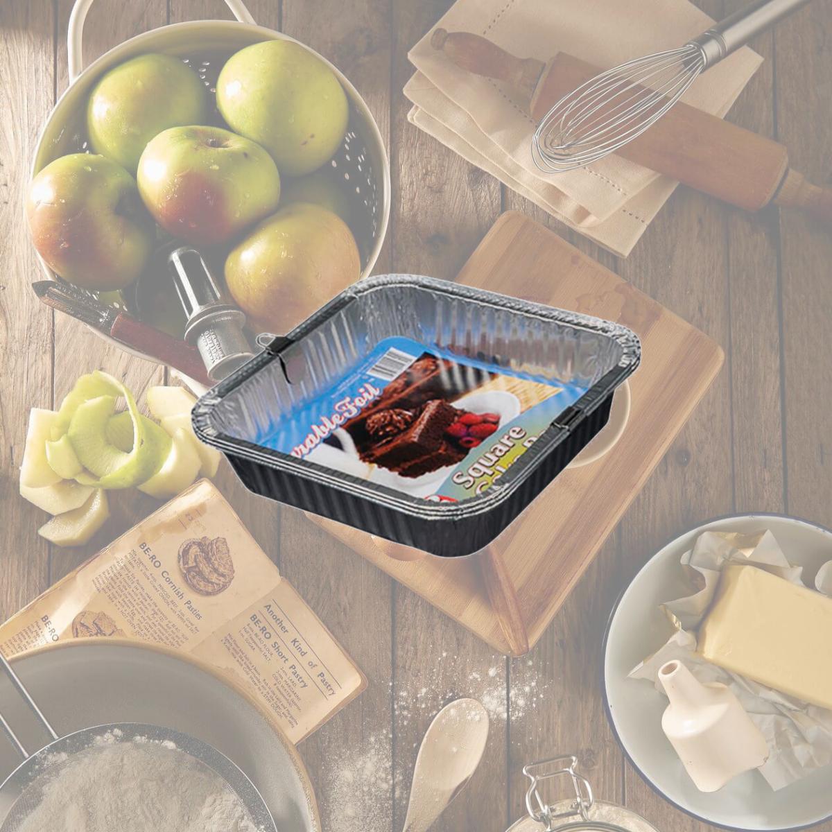 Picture of Home Plus 6392062 8 x 8 in. Durable Foil Square Cake Pan - Silver- pack of 12