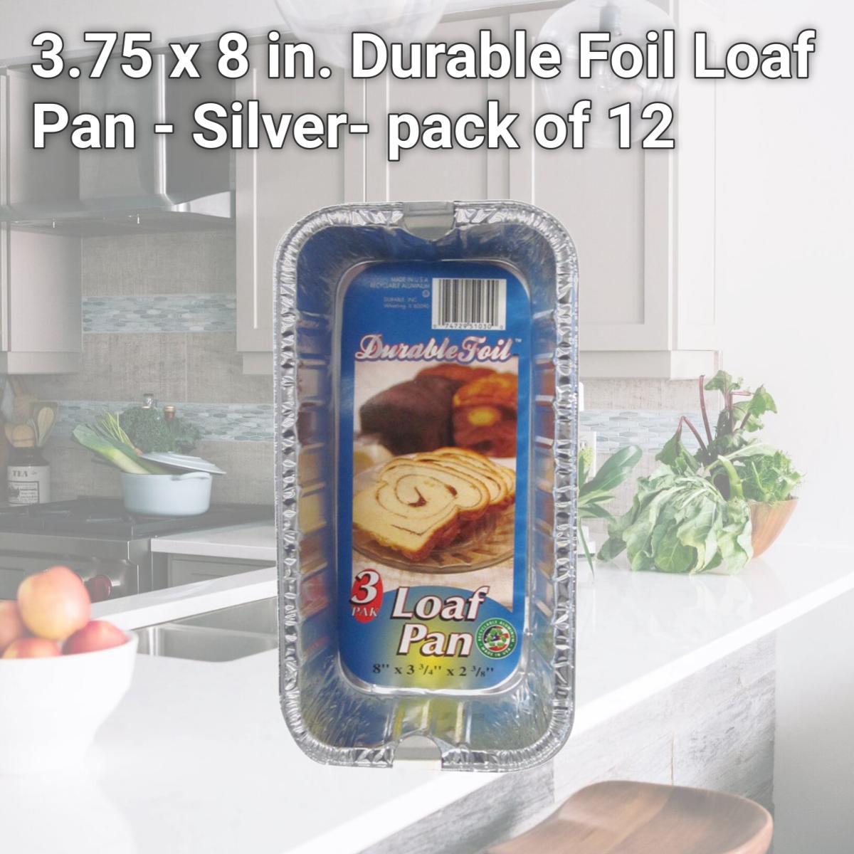 Picture of Home Plus 6392088 3.75 x 8 in. Durable Foil Loaf Pan - Silver- pack of 12