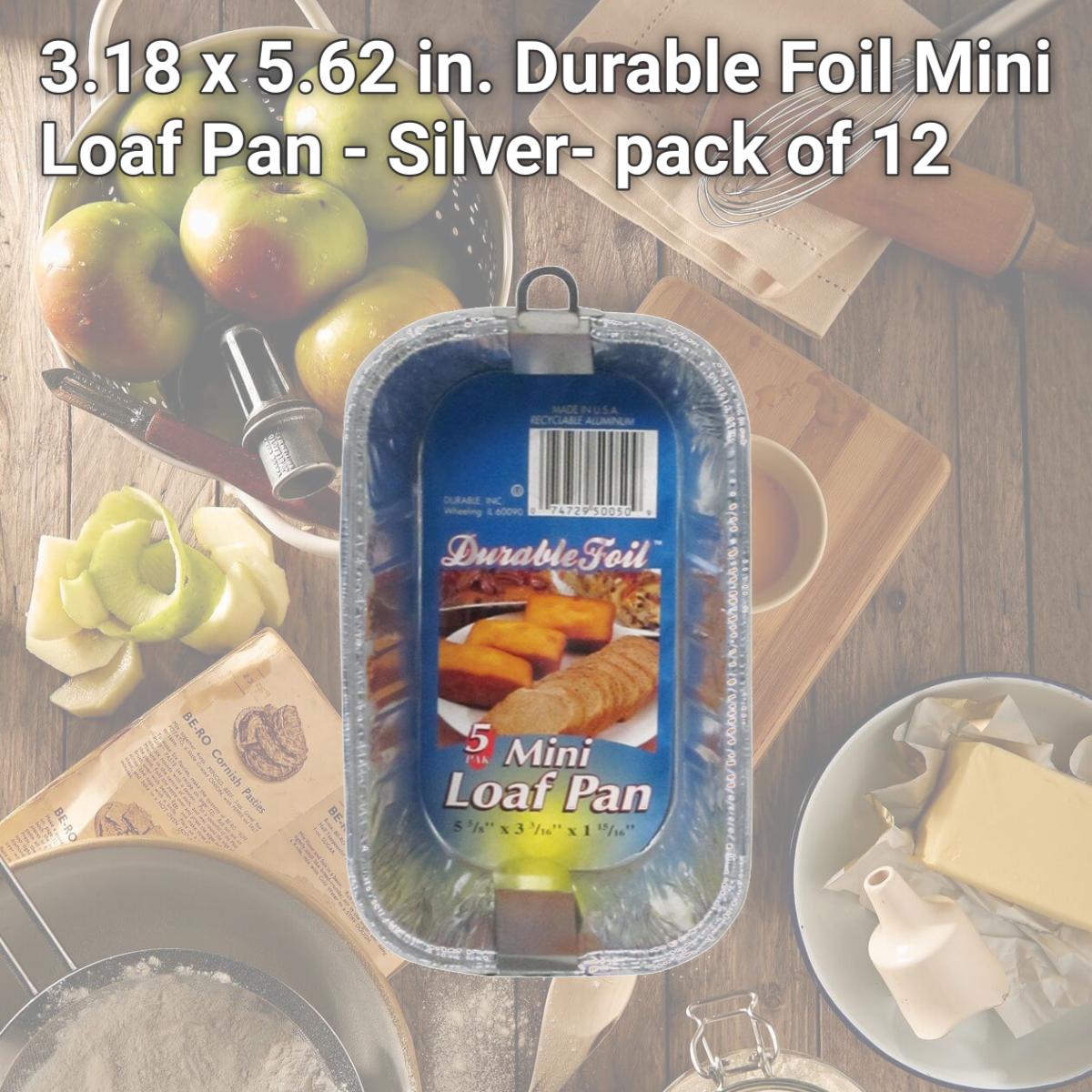 Picture of Home Plus 6392096 3.18 x 5.62 in. Durable Foil Mini Loaf Pan - Silver- pack of 12