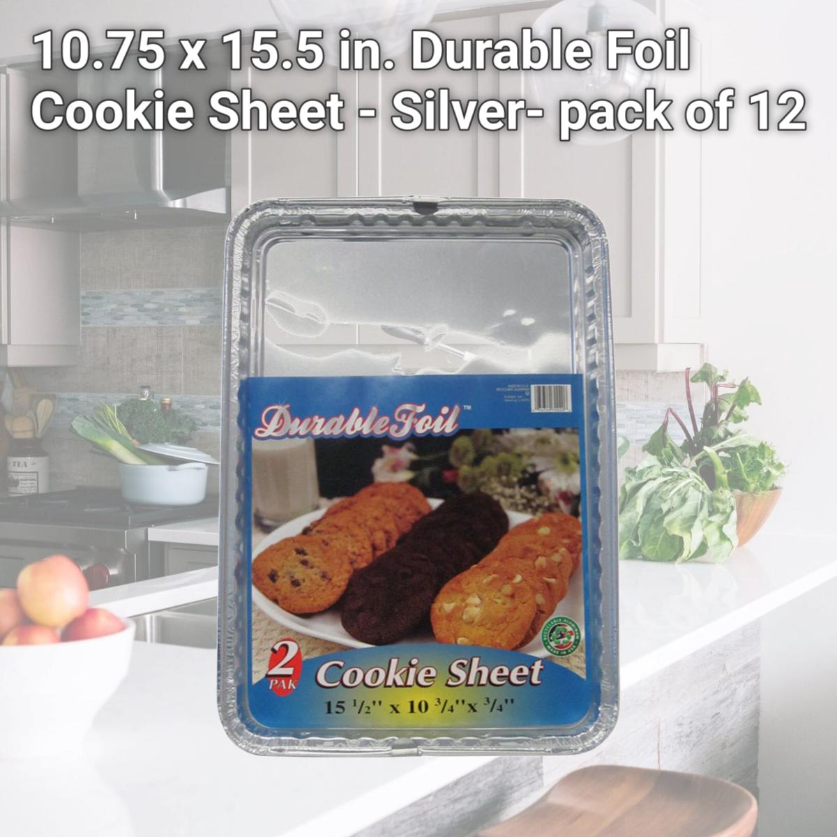 Picture of Home Plus 6392104 10.75 x 15.5 in. Durable Foil Cookie Sheet - Silver- pack of 12