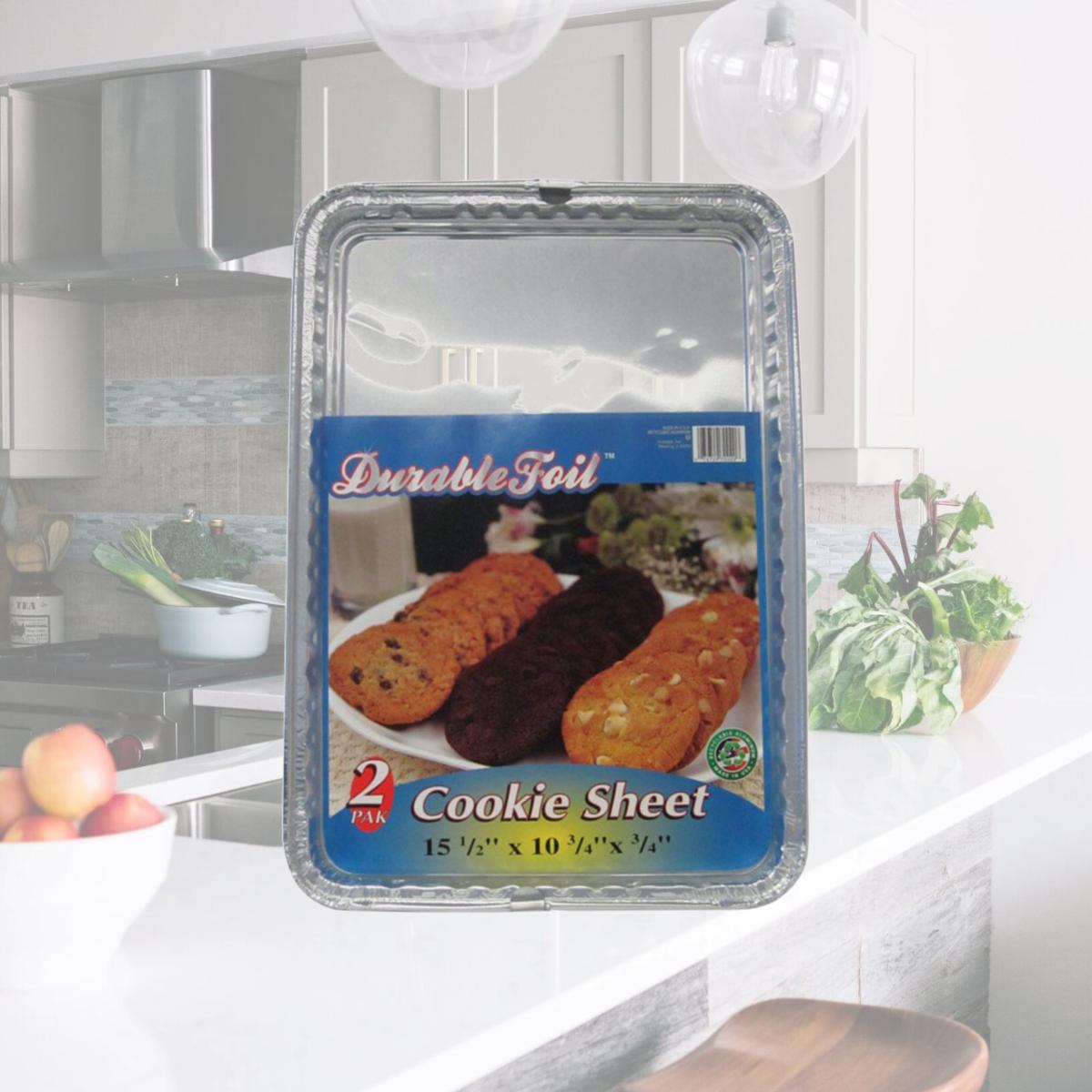 Picture of Home Plus 6392104 10.75 x 15.5 in. Durable Foil Cookie Sheet - Silver- pack of 12