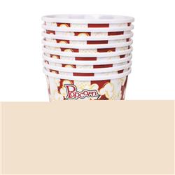 6394811 4 Qt Red & Yellow Plastic Round Popcorn Bucket