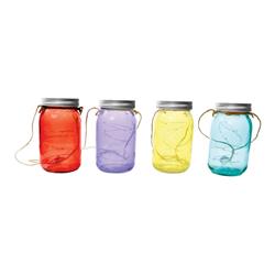 Alpine Corp 8518136 Assorted Hanging Led Solar Glass Jar- Pack Of 16