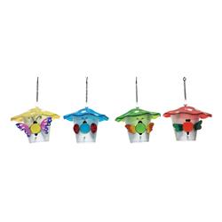 Infinity 8523615 15 In. Metal & Glass Bird House - Pack Of 4