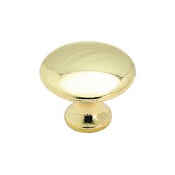 1.25 In. Dia. Allison Round Furniture Knob - Polished Brass 0.87 In. Projection