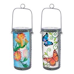 8524092 Assorted Solar Glass Lantern- Pack Of 4