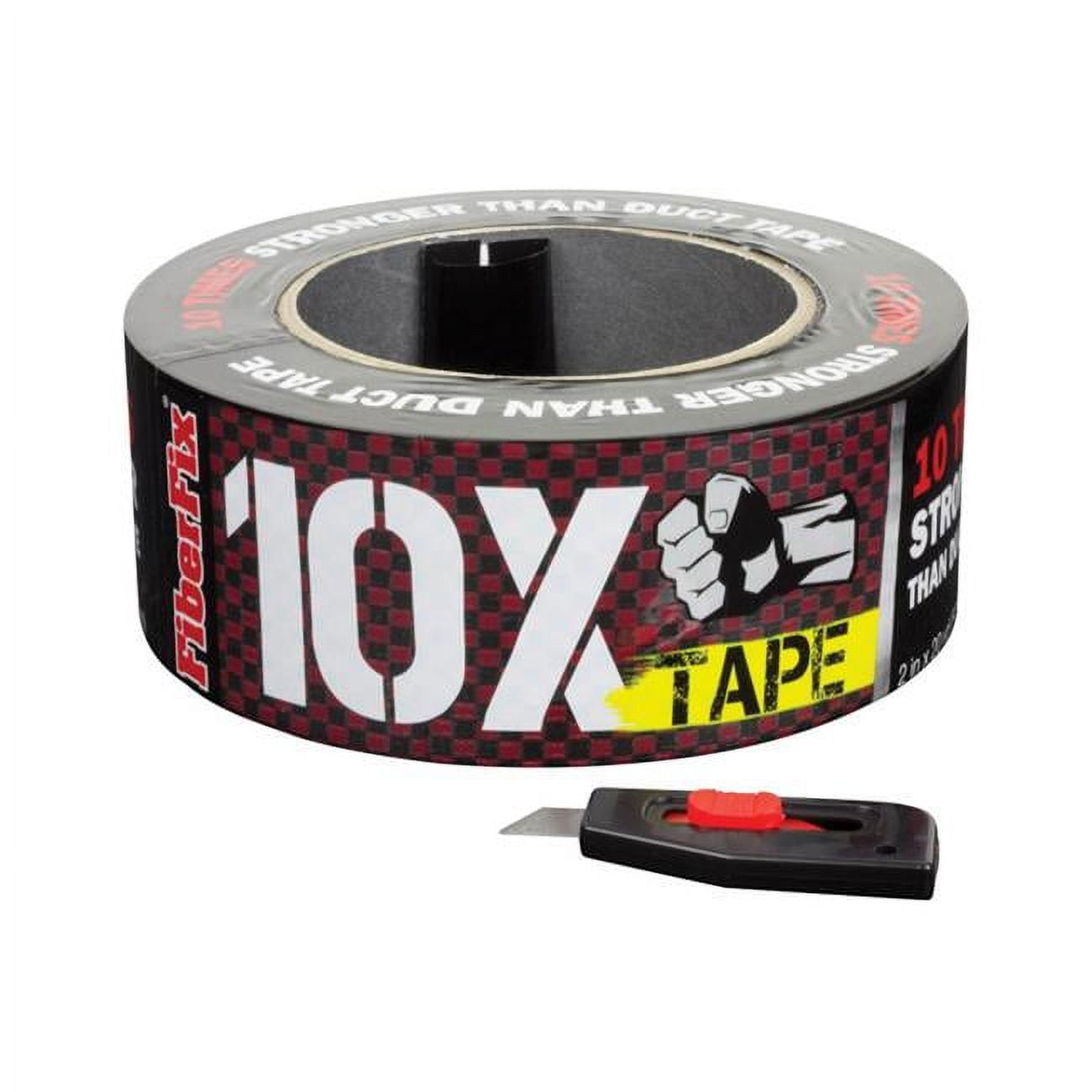 4760492 2 In. X 20 Yards 10x Duct Tape - Checkered Black & Red- Pack Of 8