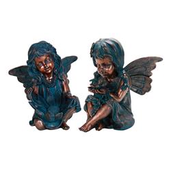 8523789 Resin Copper Fairy Garden Statue- Pack Of 2
