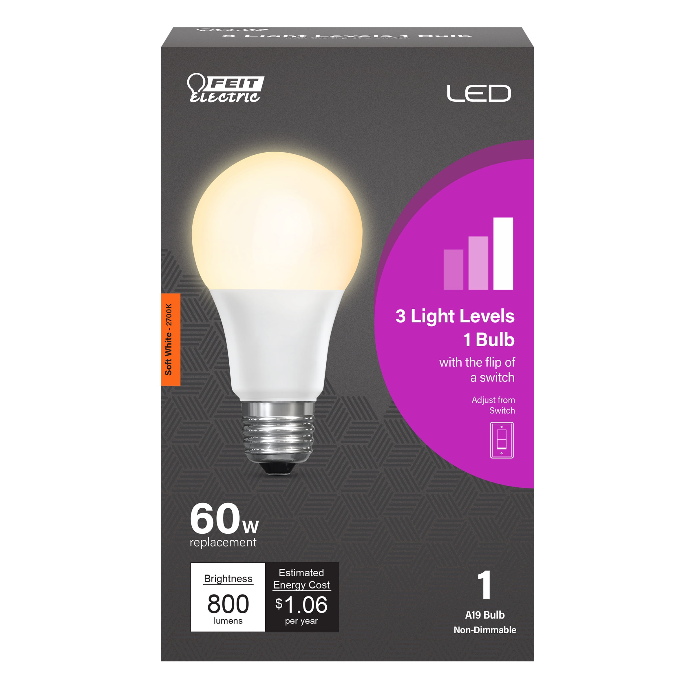 3764842 9 Watts 800 Lumens 2700 K A-line A19 Electric Intellibulb Led Dimmable Light Bulb Soft White