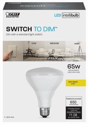 3764859 9.5 Watt 650 Lumens 2700 K Br30 Soft White 65 Watt Equivalency Intellibulb Led Dimmable Light Bulb