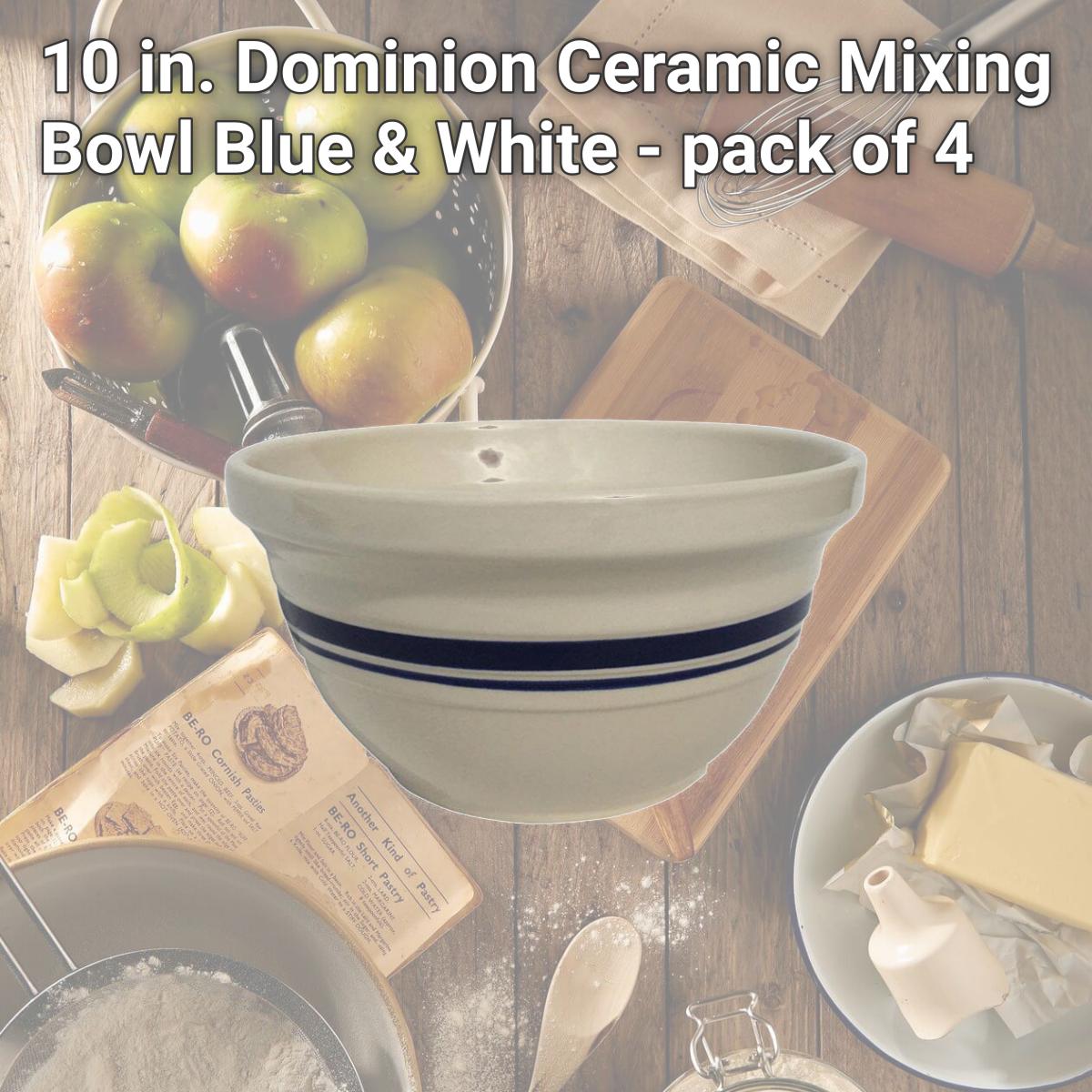 Picture of Ohio Stoneware 6505051 10 in. Dominion Ceramic Mixing Bowl  Blue &amp; White - pack of 4