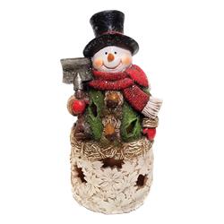 Alpine 9423666 8.43 X 4.18 X 3.75 In. Led Snowman Christmas Decoration Multicolored Polyresin - Pack Of 8