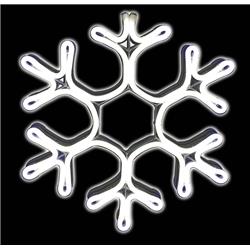 9464975 15 In. Neon Led Snowflake Christmas Decoration White Metal