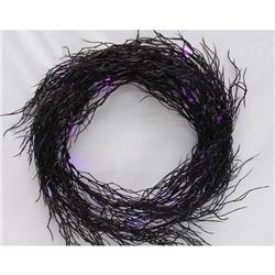 Battery Operated Wreath Lighted Halloween Decoration Black - 14 In.