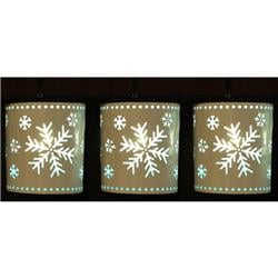 9464926 5.56 X 5 X 3.18 In. Snowflake Lantern Christmas Decoration Tan - Metal